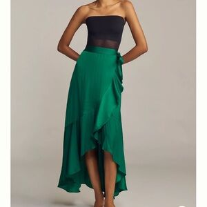 Anthropologie Ruffled Wrap Maxi Skirt